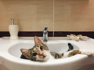 porque mi gato me acompaña al baño